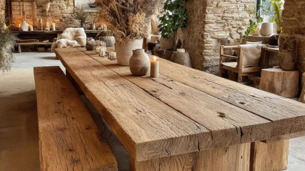 自然素材のテーブル